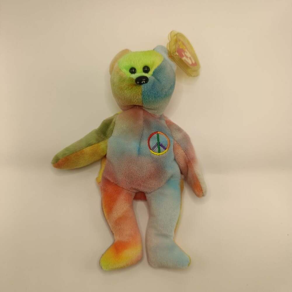 Ty Beanie Baby Peace the Bear Tie Dye Plush